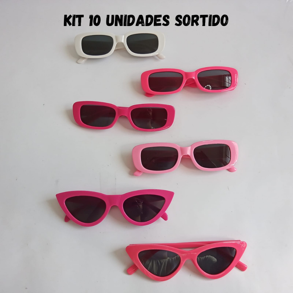 KIT 10 Unidades Óculos de Sol Infantil Meninos e Meninas