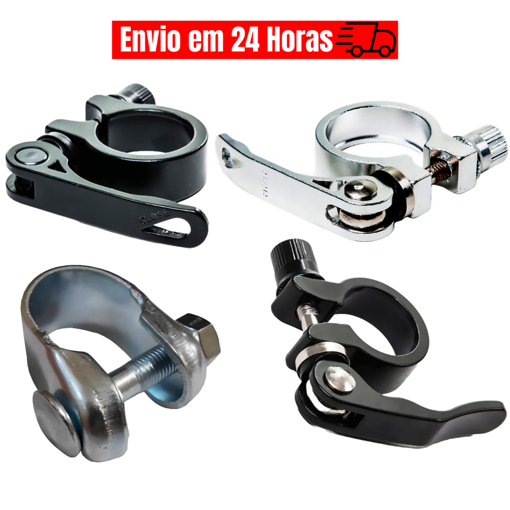 Abraçadeira De Selim De Bicicleta C/Blocagem 25.4mm / 31.8mm / 34.9mm P/ Canote Bike Mtb Speed