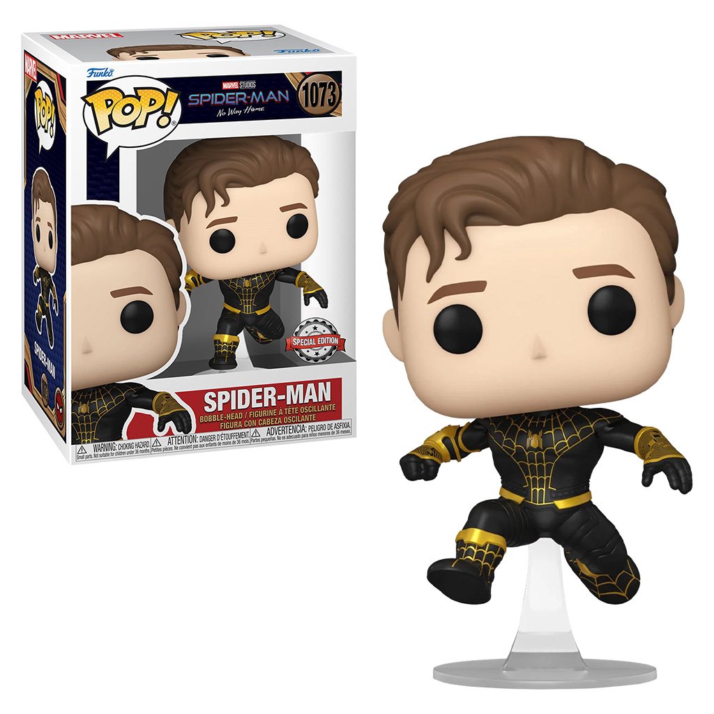 FUNKO POP MARVEL SPIDER-MAN NO WAY S3 SPIDER-MAN BLACK/GOLD *EX* 1073 NOVO ORIGINAL