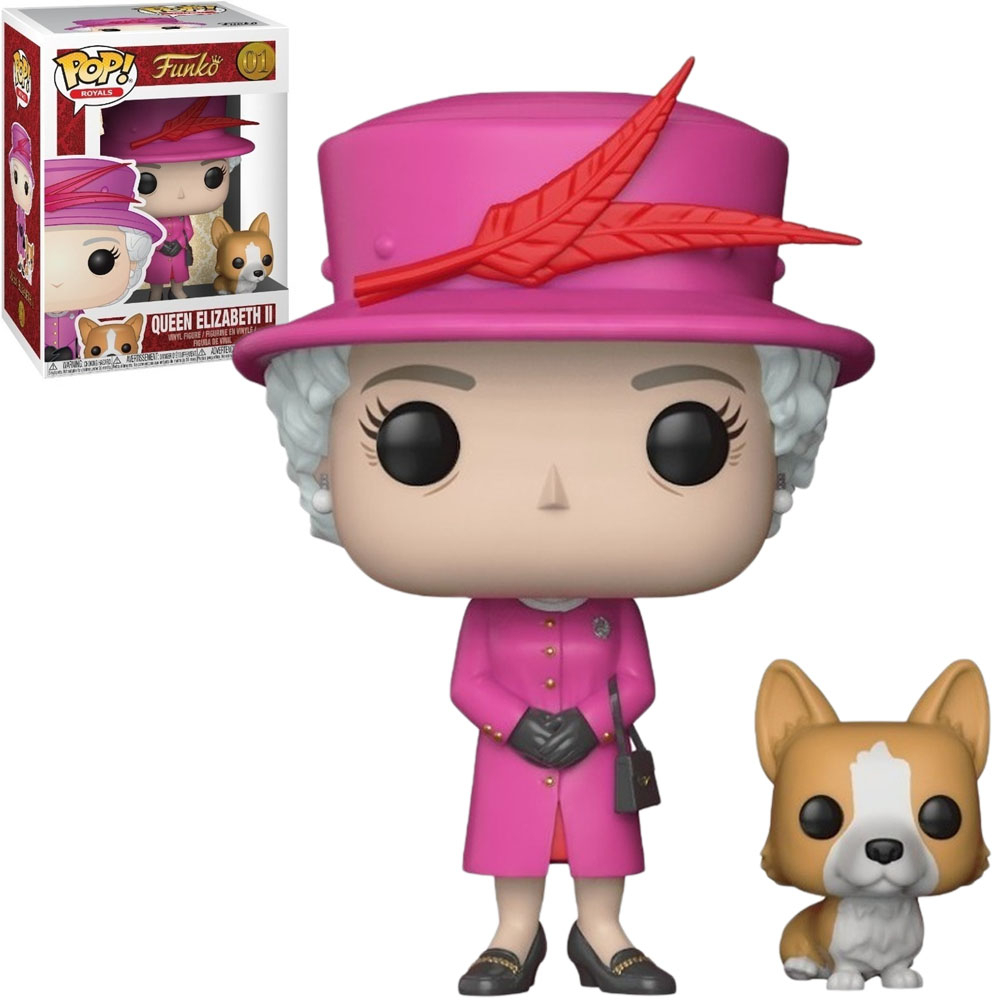 FUNKO POP ROYAL FAMILY - QUEEN ELIZABETH II WITH DOG 01 NOVO ORIGINAL em Oferta na Shopee