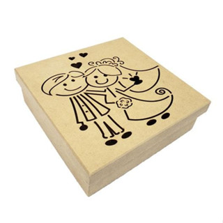 Caixa 15x15x5 cm Caixinhas Madrinha Padrinho Noivos Vazados.