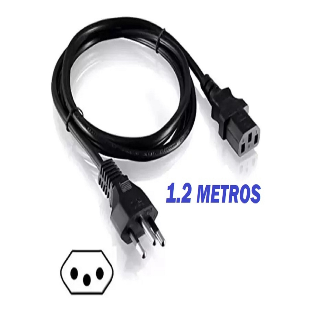 Cabo De Força Cpu Atx Computador Pc Monitor 3 Pinos novo padrão nbr14136 em Oferta na Shopee