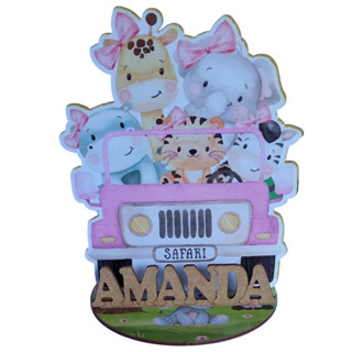 12 Peças Centros Mesa Safari Menina Animais Personalizado Lembranças Festa