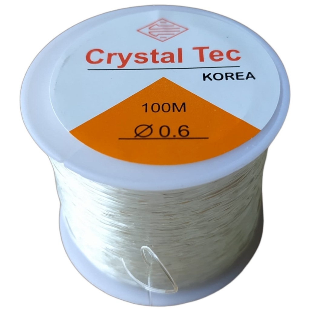 Fio de Silicone 0,6mm 100m Cristal Tec Transparente - (Pulseira, Colares,Artesanatos, Miçangas, Pérolas, Outros)