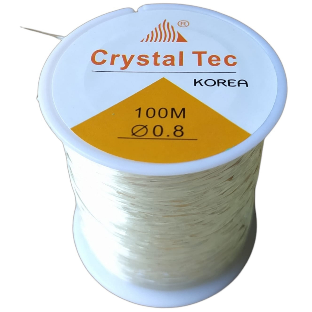 Fio de Silicone 0,8mm 100m Crystal Tec Transparente - (Pulseira, Colares,Artesanatos, Miçangas, Pérolas, Outros)