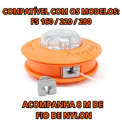 Carretel Fio De Nylon Para Roçadeiras Stihl FS 160 220 280 Automático Easy Load Reforçado
