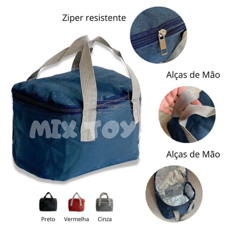 Bolsa Térmica Lancheira Quente Frio Impermeável Porta Marmita Lanche Bebida 3493