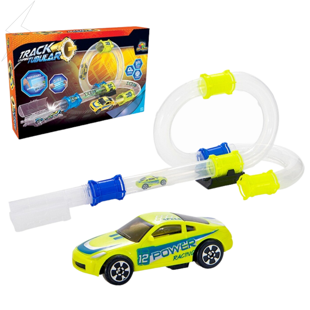 Pista de Carrinho Tubular Brinquedo Track Looping Tubular