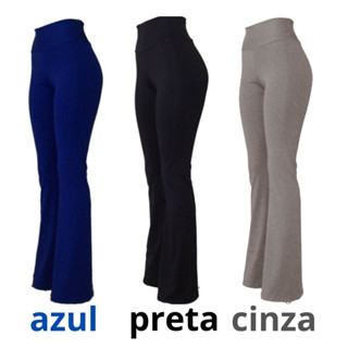 Calça Flare Leg Feminina Boca Sino Bailarina Legging Cintura Média Suplex