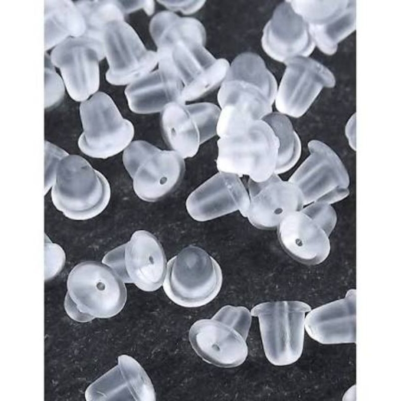 kit 5 Pares Tarracha Tarraxa de silicone de Brinco Em Metal e Silicone Para Orelhas / Padrão Unissex