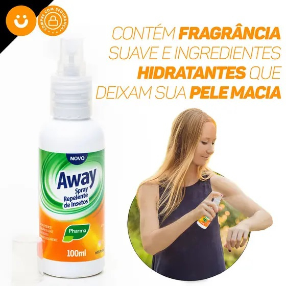 Loção Repelente De Insetos Mosquitos Aedes Dengue Zika e Chikungunya Away Spray - Pharma 100ml