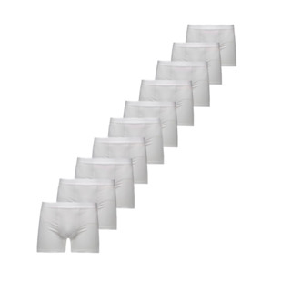Kit 10 Cuecas Boxer Toda Branca Confortável Estilosa Clássica