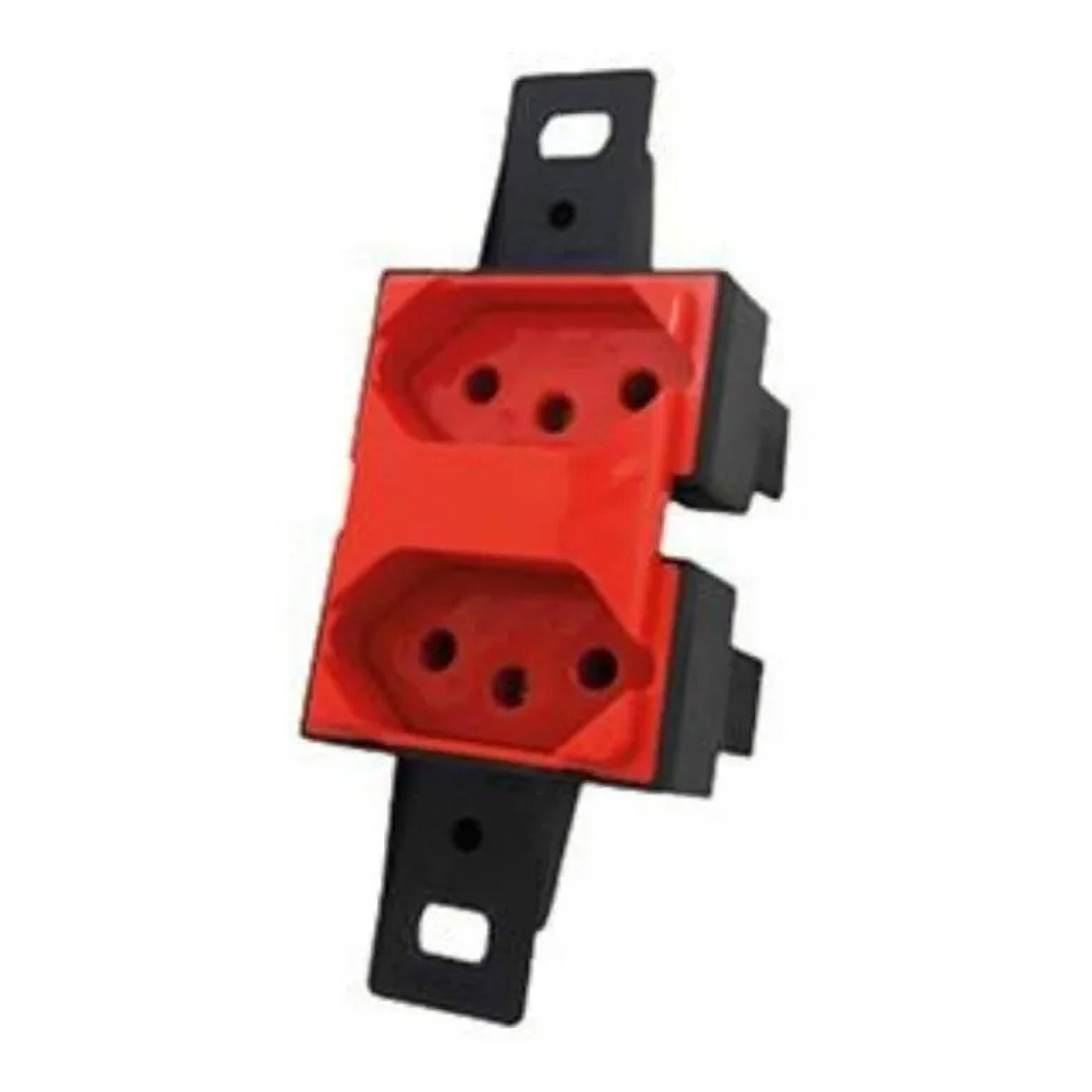 Kit Tomada Vm + interruptor tomada abraçadeira joelho com janela e tampa