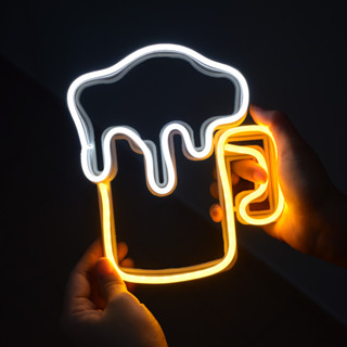 Luminária led neon - Bar - copo de cerveja