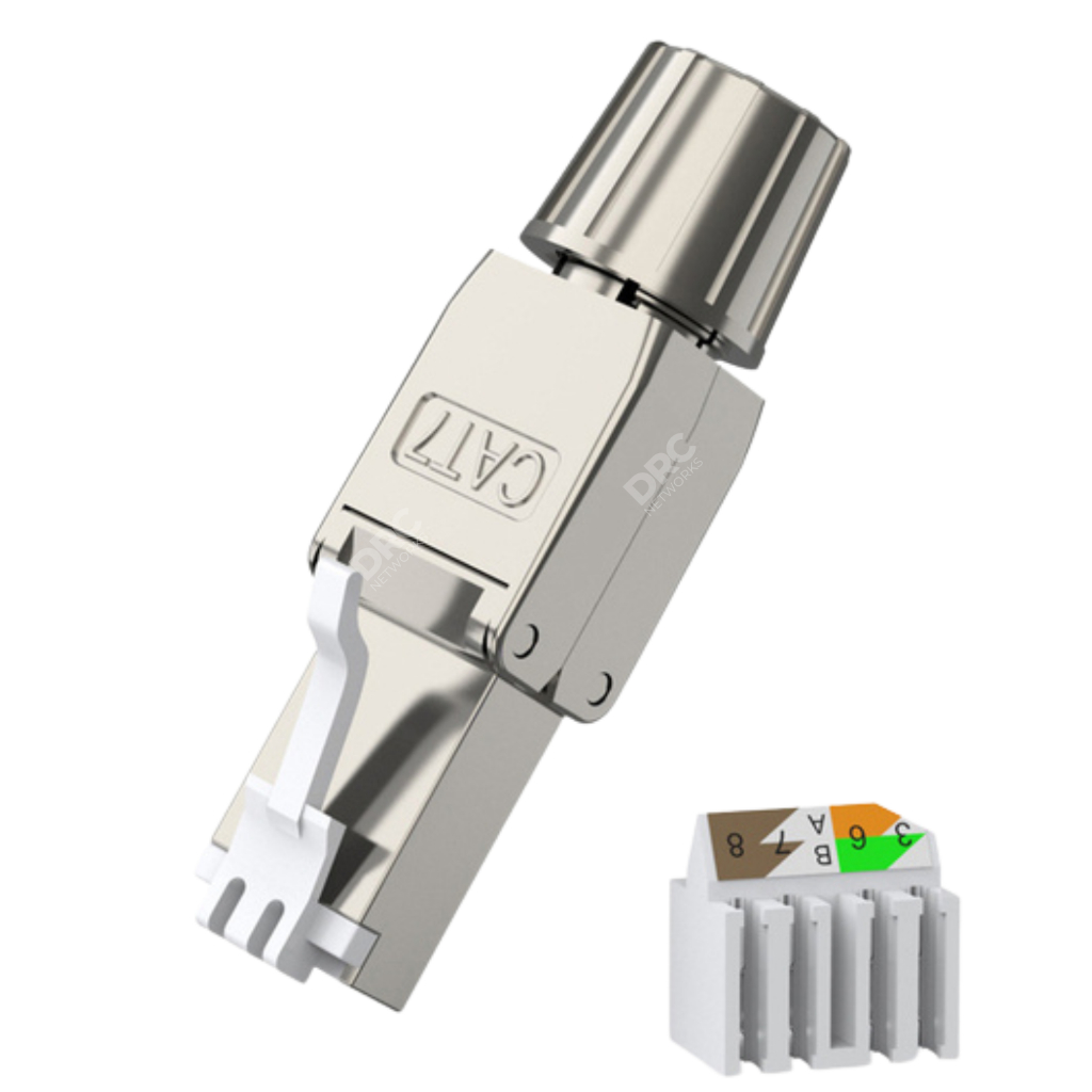 Conector Rj45 Cat7 Industrial Blindado 10gbps CAT7 CAT6A Rj45 Connector Plug,Tool Free Shielded RJ45