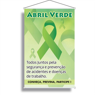 Banner Abril Verde mês de prevenção a segurança e doenças de trabalho em Oferta na Shopee