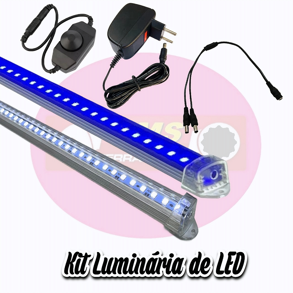 02 Luminaria 80cm Led Cores Aquario Plantado / Marinho em Oferta na Shopee