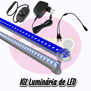 02 Luminaria 80cm Led Cores Aquario Plantado / Marinho em Oferta na Shopee