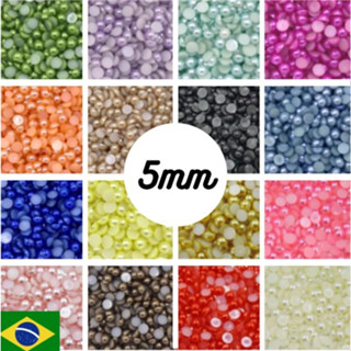 Meia Pérola 5mm para Colagem Artesanato em Geral - 30gr (Aprox. 700 unidades)