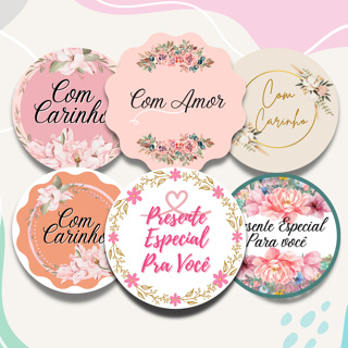 KIT 120 ADESIVOS COM CARINHO EMBALAGEM CLIENTE PRESENTE LEMBRANCINHA em Oferta na Shopee