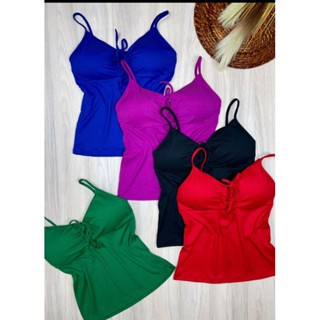 KIT 2 Blusas Feminino Com Bojo Gringa Slim