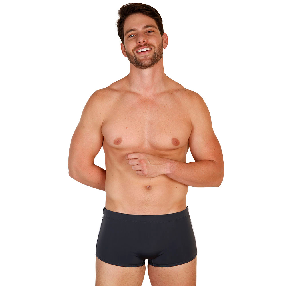 Sunga masculina boxer adulta moda praia forrada com cordão ajustável e lateral larga com friso contém proteção UV50+
