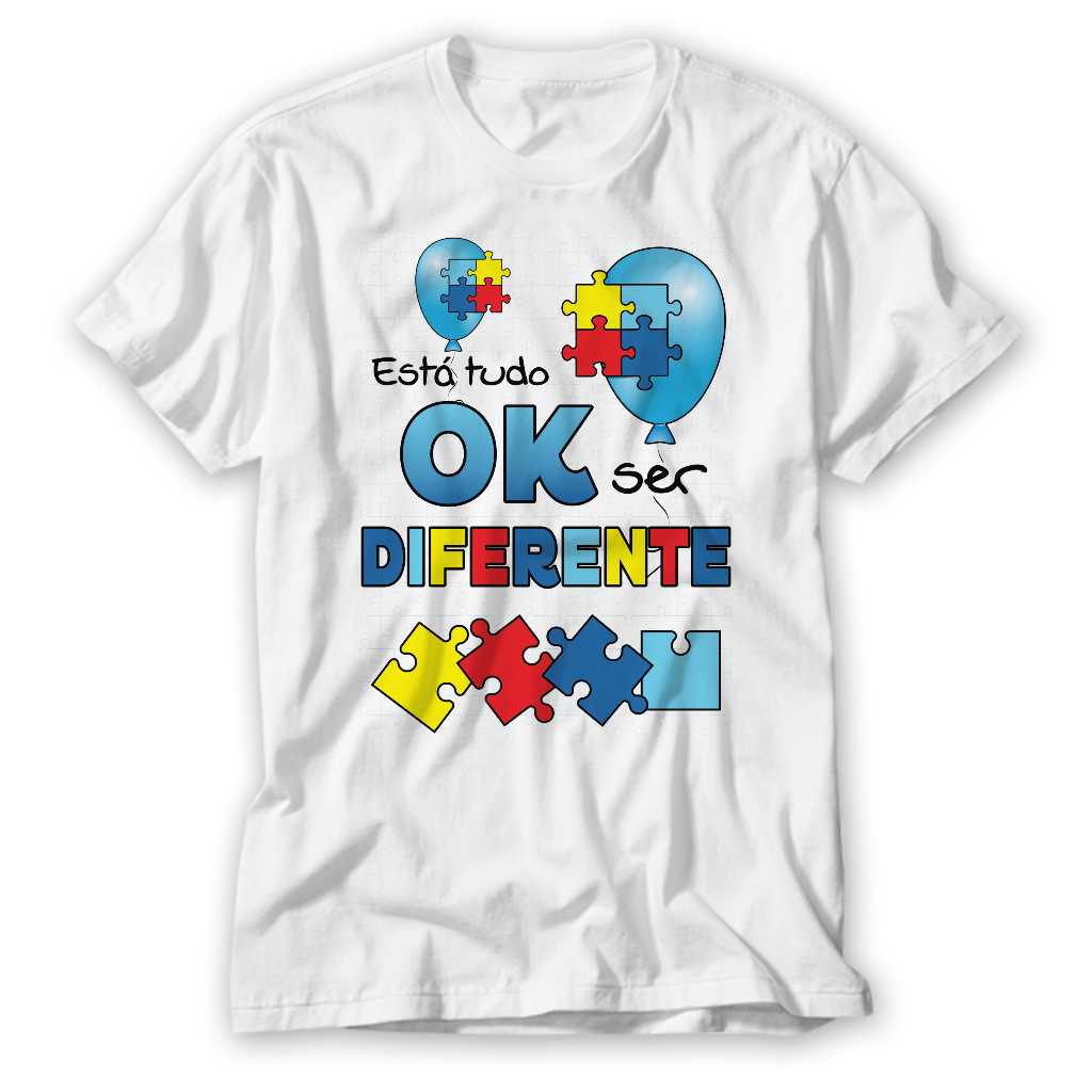 Camisa Personalizada Autismo Estampada Adulto Infantil Ótimo Acabamento E Durabilidade Anti-pilling 100% Poliéster  Plus