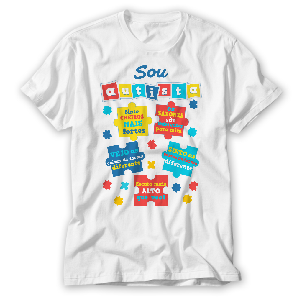 Blusa Camisa Personalizada Autismo Estampada Adulto Infantil Ótimo Acabamento E Durabilidade Anti-pilling 100% Poliéster Promoção