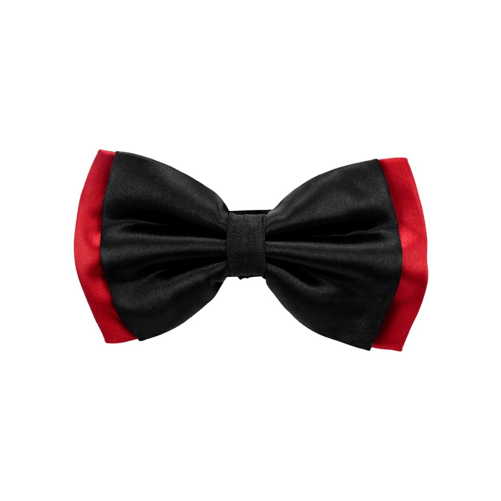 Gravata Borboleta Dupla Preto Com Vermelho Adulto MP249