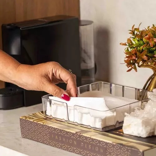 Porta Guardanapo Bisotê Organizador Mesa Cozinha 19X19X4,5 Cm em Oferta na Shopee