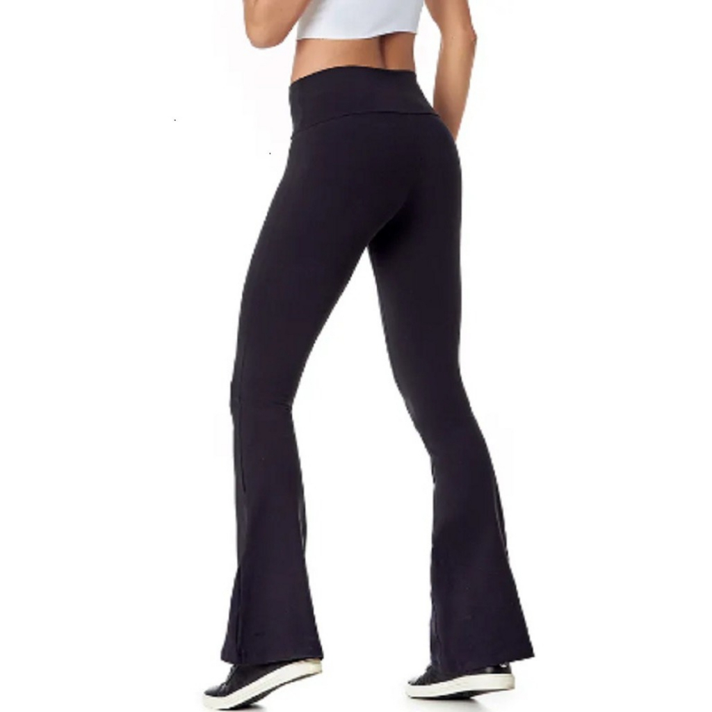 Calça Feminina Flare Bailarina Suplex Cintura Alta Boca De Sino Levanta Bumbum