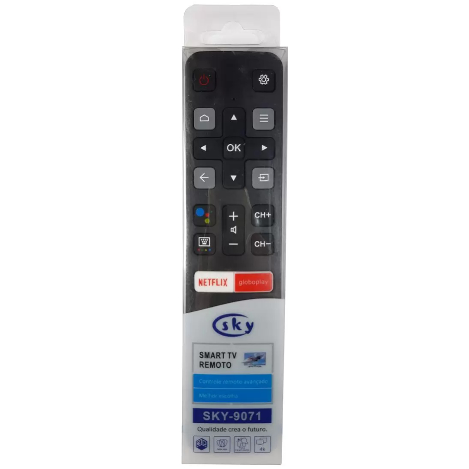 Controle Remoto Compativel TV TCL Android Led Qled SKY9071