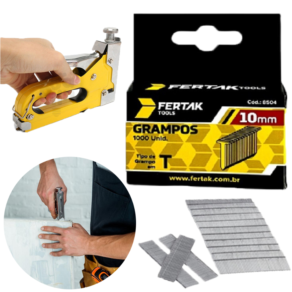 Grampo T Pino 10mm Para Grampeador Pinador Manual 1000 Un