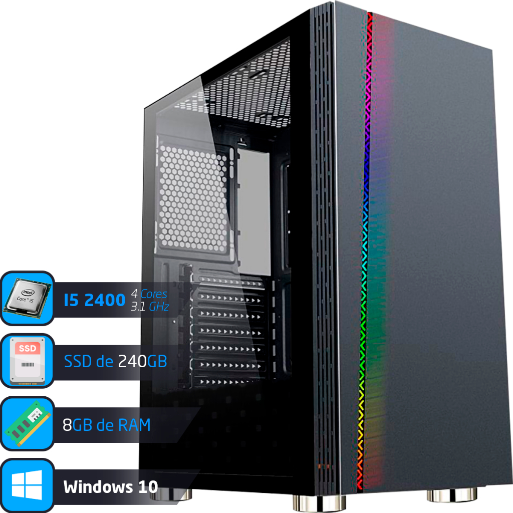 Computador PC Completo Montado Placa Mãe Processador I5 Memória RAM 8GB Fonte