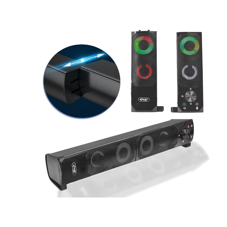 Mini Alto Falante Para PC E Notebooks KP 6040 Caixa Som Knup, preto