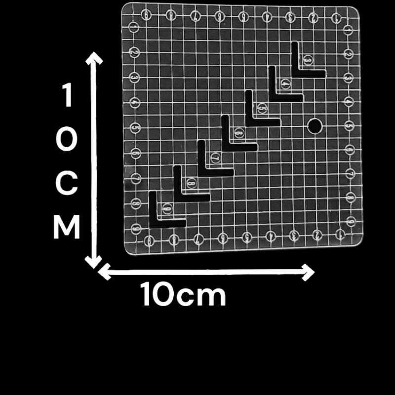 Régua canto mitrado 10x10 gravada a laser Patchwork