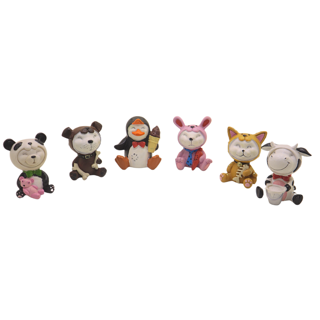 Decoração Bichinhos Infantil Para Decorar  Enfeitar Colecionar  Kawaii Colorido Divertido 6 Peças