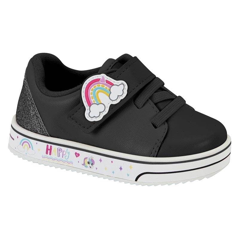 Tênis Infantil Menina Molekinha Mini Shine- Preto