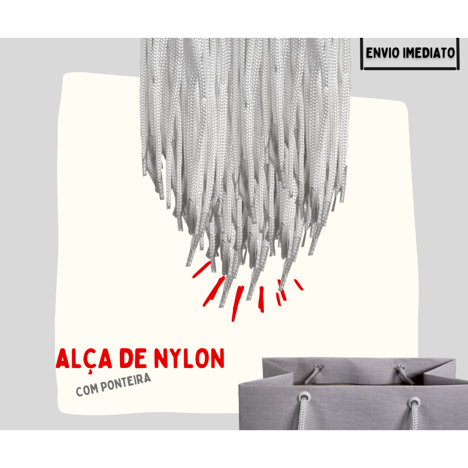 Cordão Para Alça De Sacolas 100unid. Com Ponteira 35cm em Oferta na Shopee