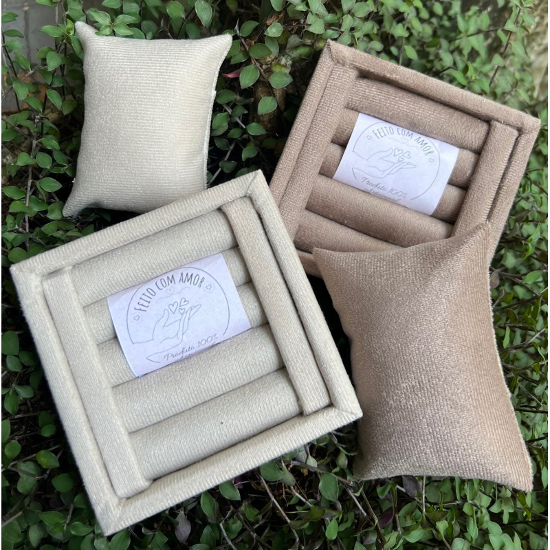 kit bandeja expositor com almofada