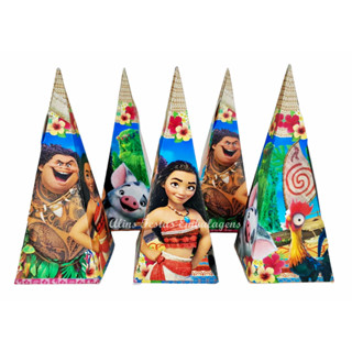 Lembrancinhas Moana Papelaria Caixa Cone Festa Moana Pct. com 10 Unidades.