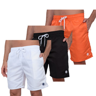3 Short Bermuda Masculino Mauricinho  Moda Praia Neon Liso