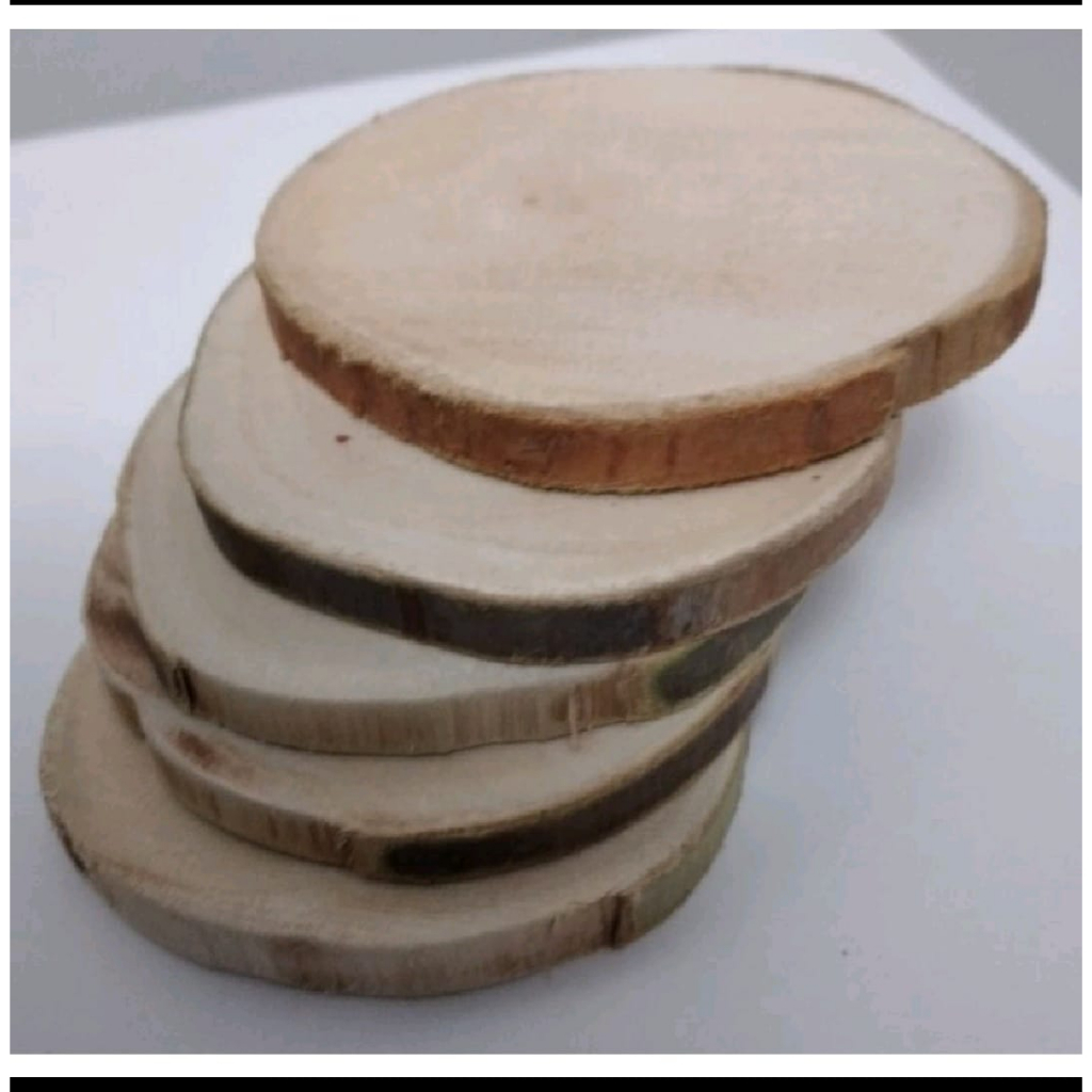 Lote de 50 Bolacha de Madeira tronco para decoração de 5 a 8 cm de diâmetro