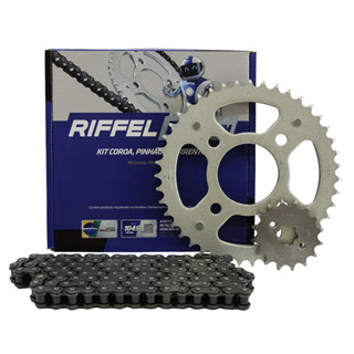 Kit Relação Transmissão Honda Cg Titan Fan 150 2004 2005 2006 2007 2008 2009 2010 2011 2012 2013 2014 2015 Original Riffel