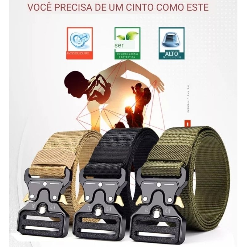 Sinto tático militar pesca camping sobrevivência  moderno tecnológico eficiente arrojado fácil de usar para homem e mulher material altamente resistentes preparado para combate sinto com designer impecável fácil de ajustar