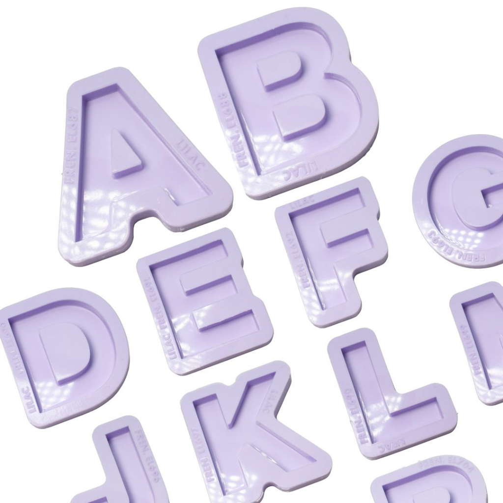 Molde de Silicone para Resina Letras de Alfabeto Padrão Frente em Oferta na Shopee