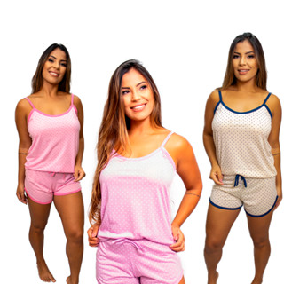 KIT 2 Pijamas Femininos Baby Doll Modelo Alcinha Nova Coleção