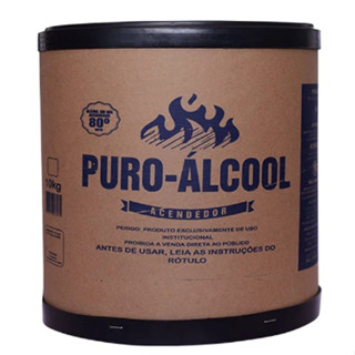 Álcool Gel 10kg Acendedor Barrica Puro Alcool 80º INPM
