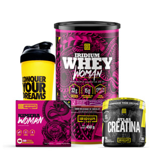 Whey Protein Woman 450g + Creatina 90g + Kimera Woman + Coqueteleira - Iridium Labs