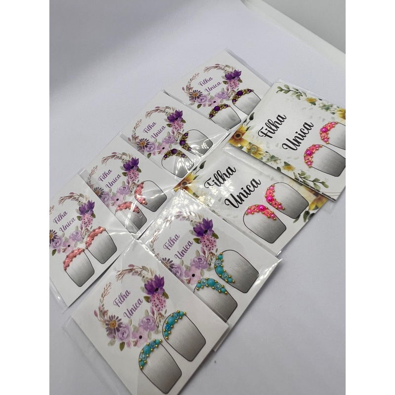 kit 100 cartelas joias de cantinho